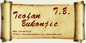 Teofan Bukonjić vizit kartica